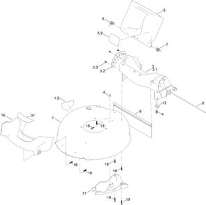 Part Location Diagram of 139-1805 Lawn Boy Chute Asm